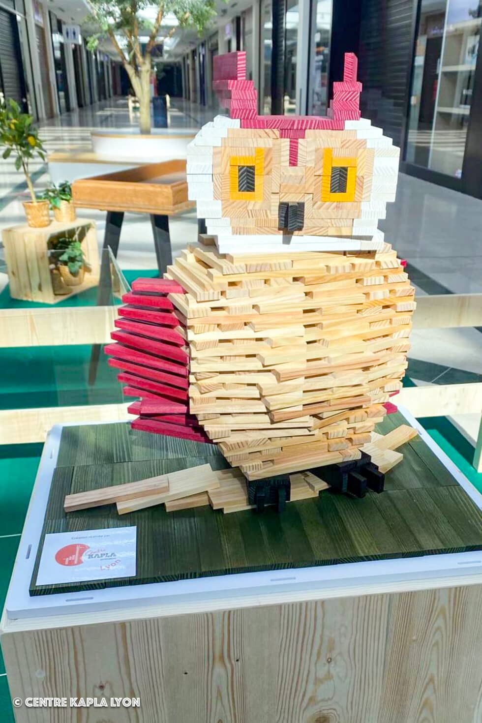 Un hibou joyeux et originel créé par le Centre Kapla Lyon